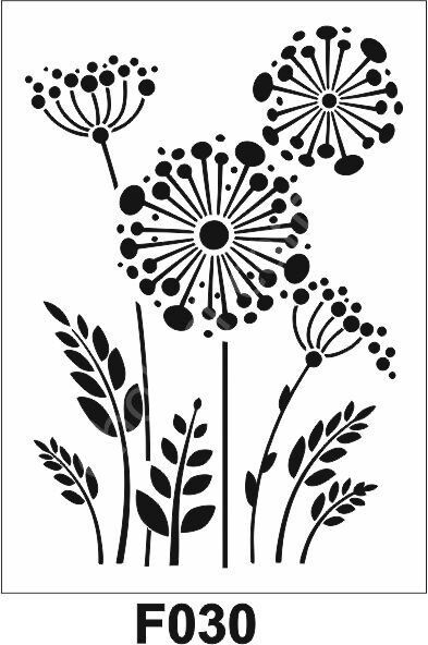 Çiçek Desen Stencil Şablon (21x30) F-030