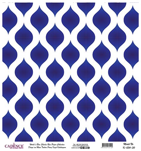 Dünyanın Mavi Tonları Pirinç Dekopaj Kağıdı - K-034