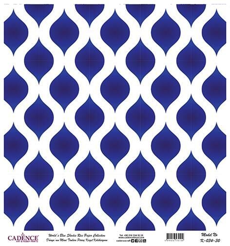 Dünyanın Mavi Tonları Pirinç Dekopaj Kağıdı - K-034