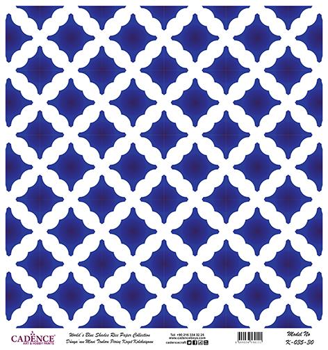 Dünyanın Mavi Tonları Pirinç Dekopaj Kağıdı - K-035