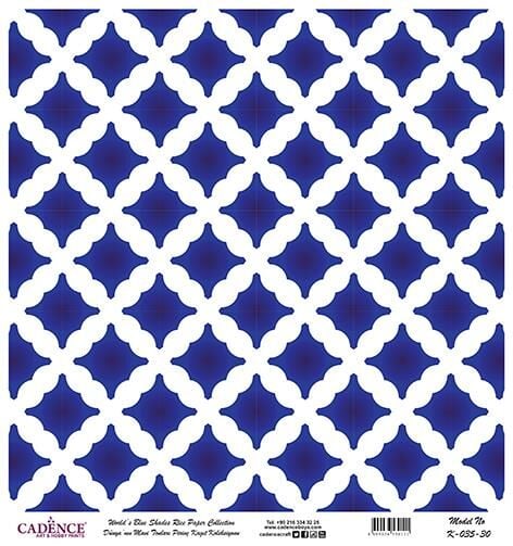 Dünyanın Mavi Tonları Pirinç Dekopaj Kağıdı - K-035