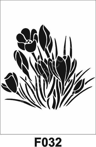 Çiçek Desen Stencil Şablon (25x25) F-032