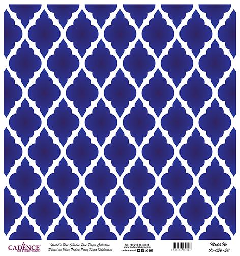 Dünyanın Mavi Tonları Pirinç Dekopaj Kağıdı - K-036