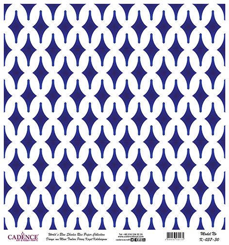 Dünyanın Mavi Tonları Pirinç Dekopaj Kağıdı - K-037