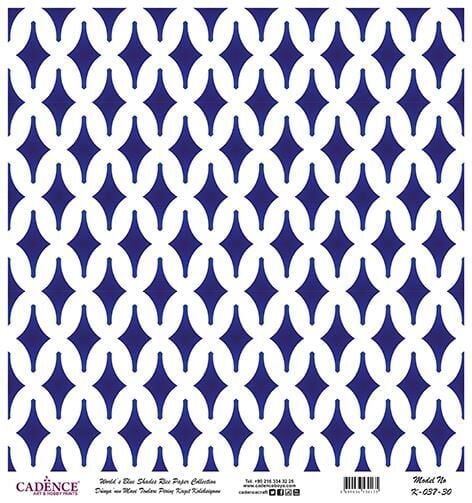 Dünyanın Mavi Tonları Pirinç Dekopaj Kağıdı - K-037