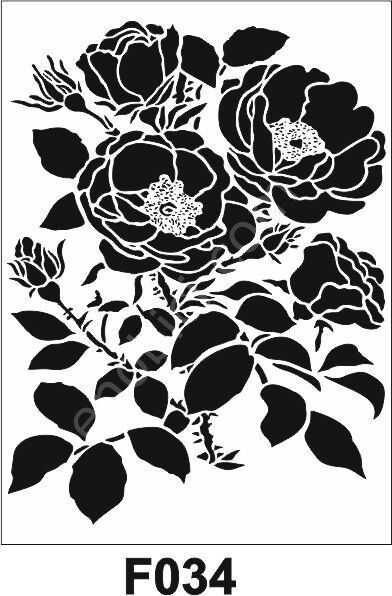 Çiçek Desen Stencil Şablon (25x35) F-034