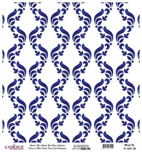 Dünyanın Mavi Tonları Pirinç Dekopaj Kağıdı - K-038