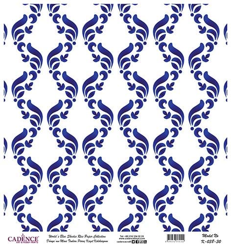 Dünyanın Mavi Tonları Pirinç Dekopaj Kağıdı - K-038