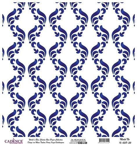 Dünyanın Mavi Tonları Pirinç Dekopaj Kağıdı - K-038