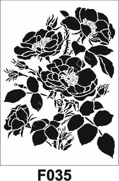 Çiçek Desen Stencil Şablon (25x35) F-035