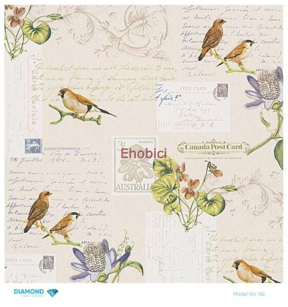 Diamond Pirinç Dekopaj Kağıdı - 162 - 30x30