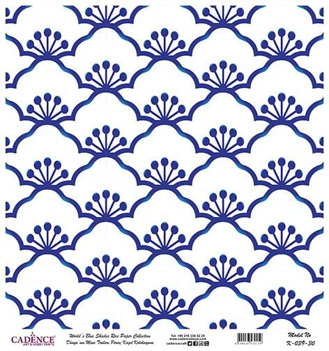 Dünyanın Mavi Tonları Pirinç Dekopaj Kağıdı - K-039