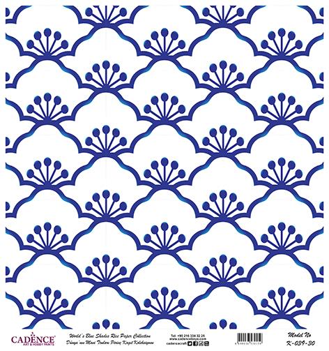 Dünyanın Mavi Tonları Pirinç Dekopaj Kağıdı - K-039