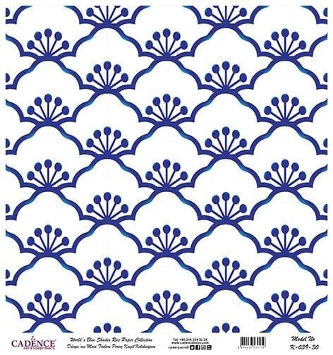 Dünyanın Mavi Tonları Pirinç Dekopaj Kağıdı - K-039