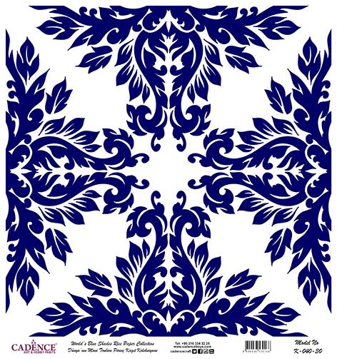 Dünyanın Mavi Tonları Pirinç Dekopaj Kağıdı - K-040