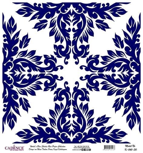 Dünyanın Mavi Tonları Pirinç Dekopaj Kağıdı - K-040