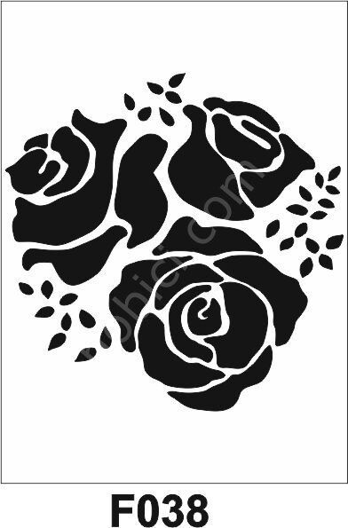 Çiçek Desen Stencil Şablon (25x25) F-038