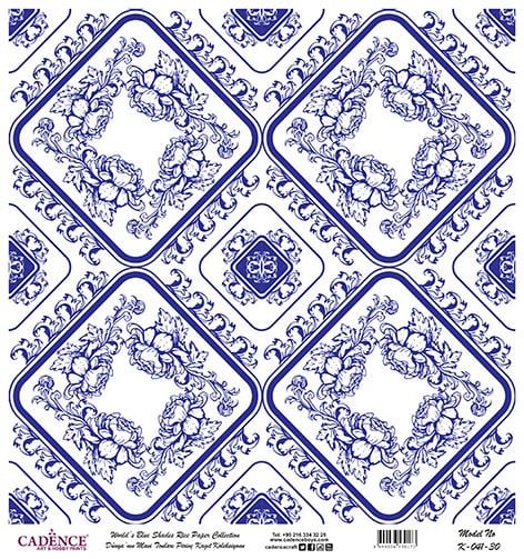 Dünyanın Mavi Tonları Pirinç Dekopaj Kağıdı - K-041