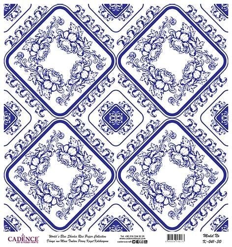 Dünyanın Mavi Tonları Pirinç Dekopaj Kağıdı - K-041