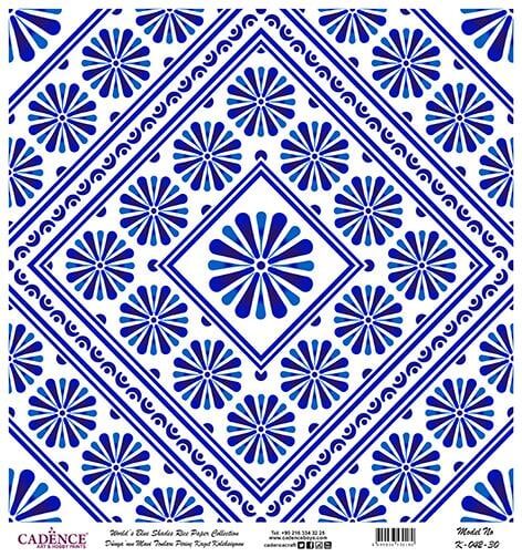 Dünyanın Mavi Tonları Pirinç Dekopaj Kağıdı - K-042