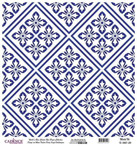 Dünyanın Mavi Tonları Pirinç Dekopaj Kağıdı - K-043