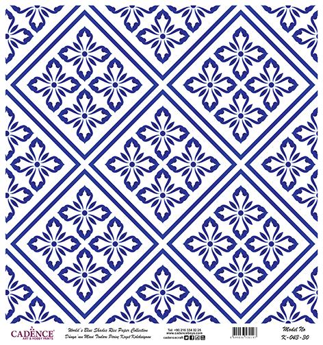 Dünyanın Mavi Tonları Pirinç Dekopaj Kağıdı - K-043