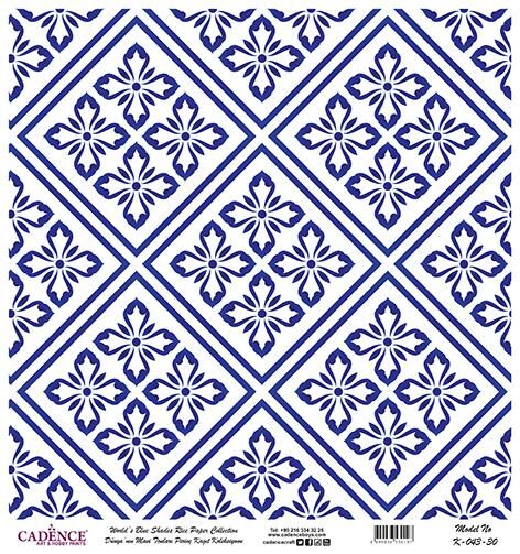 Dünyanın Mavi Tonları Pirinç Dekopaj Kağıdı - K-043
