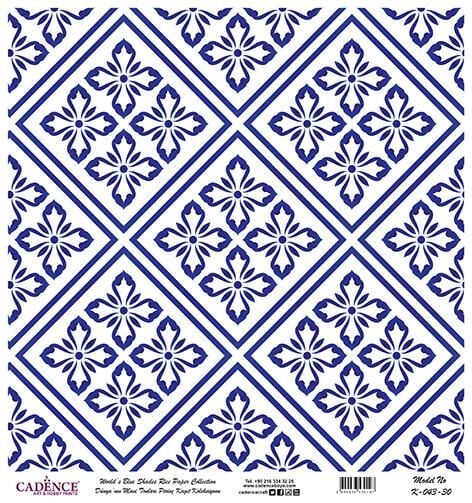 Dünyanın Mavi Tonları Pirinç Dekopaj Kağıdı - K-043