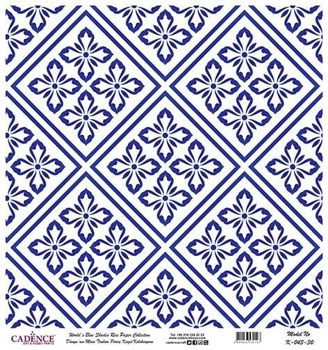 Dünyanın Mavi Tonları Pirinç Dekopaj Kağıdı - K-043
