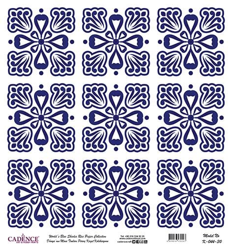 Dünyanın Mavi Tonları Pirinç Dekopaj Kağıdı - K-044