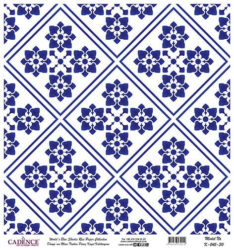 Dünyanın Mavi Tonları Pirinç Dekopaj Kağıdı - K-045