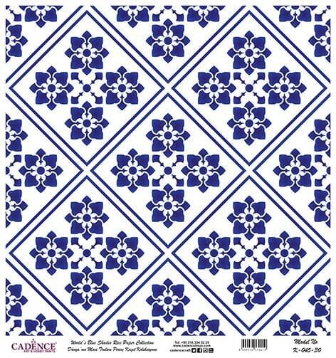 Dünyanın Mavi Tonları Pirinç Dekopaj Kağıdı - K-045