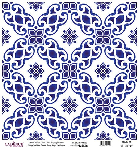 Dünyanın Mavi Tonları Pirinç Dekopaj Kağıdı - K-046