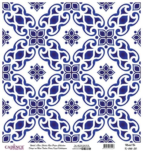 Dünyanın Mavi Tonları Pirinç Dekopaj Kağıdı - K-046