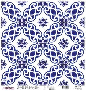 Dünyanın Mavi Tonları Pirinç Dekopaj Kağıdı - K-046