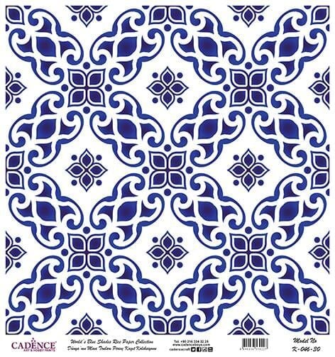 Dünyanın Mavi Tonları Pirinç Dekopaj Kağıdı - K-046