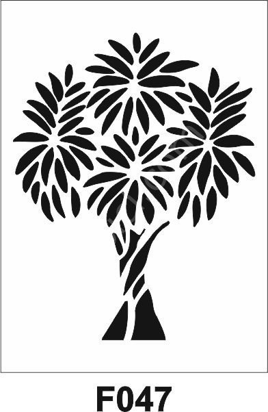 Çiçek Desen Stencil Şablon (21x30) F-047