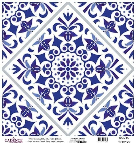 Dünyanın Mavi Tonları Pirinç Dekopaj Kağıdı - K-047