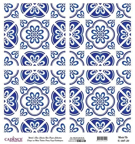 Dünyanın Mavi Tonları Pirinç Dekopaj Kağıdı - K-048