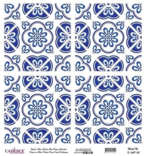 Dünyanın Mavi Tonları Pirinç Dekopaj Kağıdı - K-048