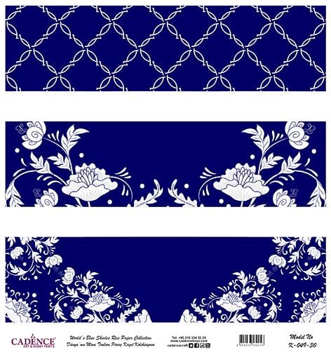 Dünyanın Mavi Tonları Pirinç Dekopaj Kağıdı - K-049