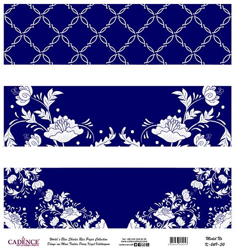 Dünyanın Mavi Tonları Pirinç Dekopaj Kağıdı - K-049