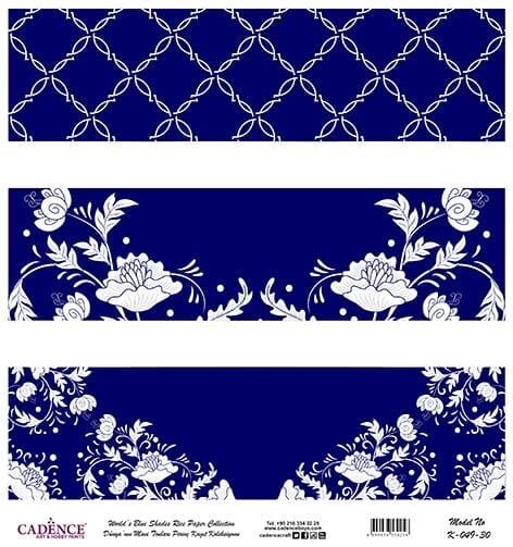 Dünyanın Mavi Tonları Pirinç Dekopaj Kağıdı - K-049