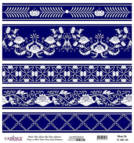 Dünyanın Mavi Tonları Pirinç Dekopaj Kağıdı - K-050