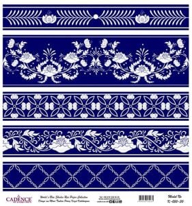 Dünyanın Mavi Tonları Pirinç Dekopaj Kağıdı - K-050