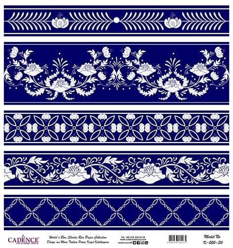 Dünyanın Mavi Tonları Pirinç Dekopaj Kağıdı - K-050