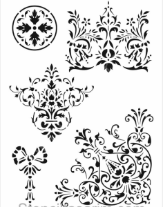 Köşe Desenler Stencil Şablon (25x35) KÖ-035
