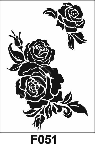 Çiçek Desen Stencil Şablon (21x30) F-051