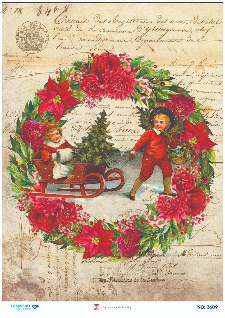 Diamond Pirinç Dekopaj Kağıdı - 3609