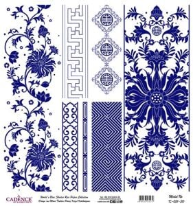 Dünyanın Mavi Tonları Pirinç Dekopaj Kağıdı - K-051